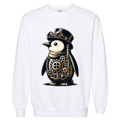 Cool Steampunk Aesthetic Penguin Lover Vintage Penguin Garment-Dyed Sweatshirt