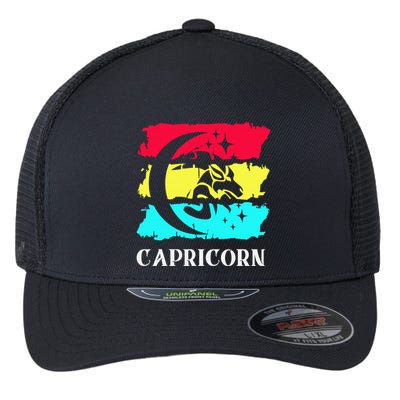 Capricorn Symbol Astrology Zodiac Sea Goat Star Sign Flexfit Unipanel Trucker Cap