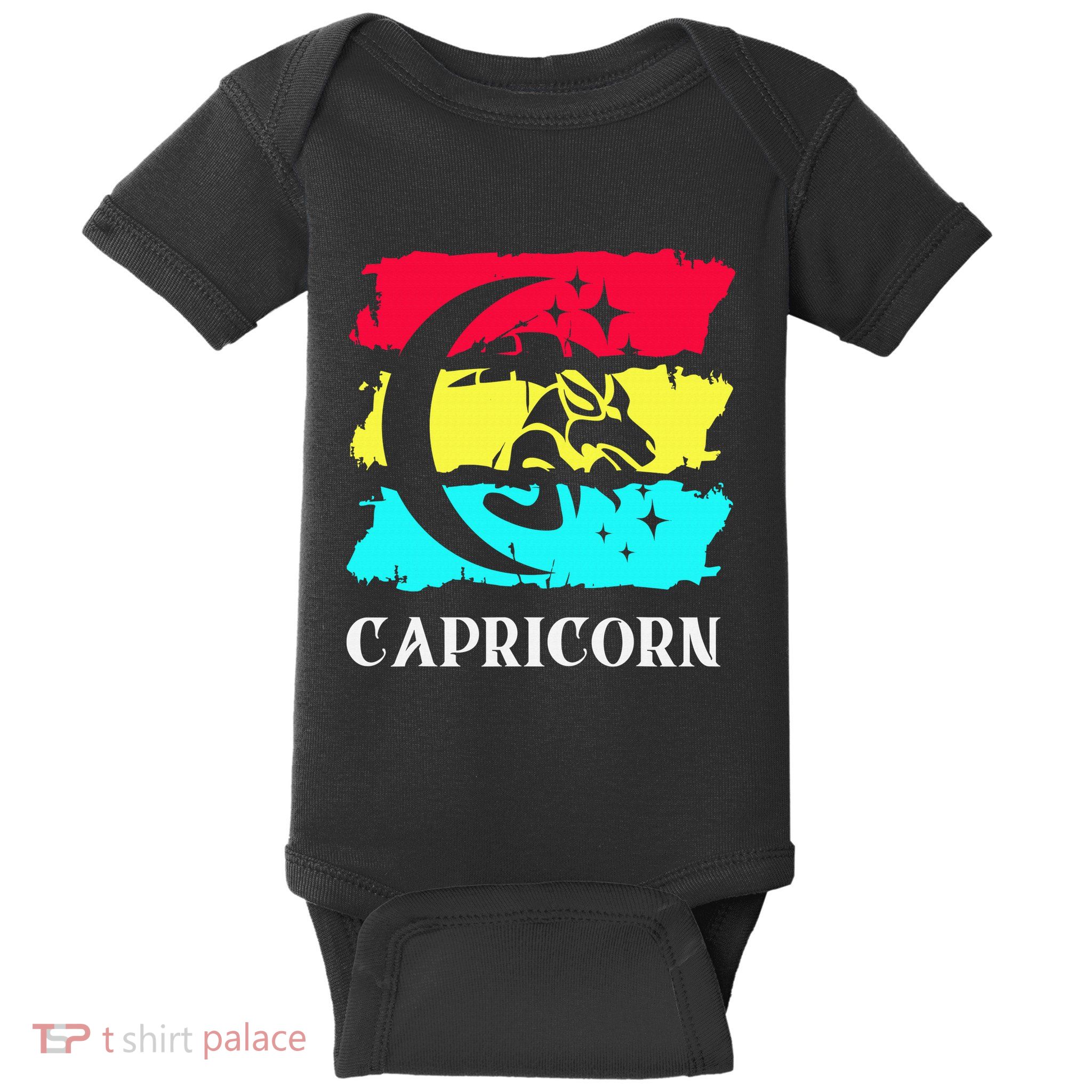 Capricorn Symbol Astrology Zodiac Sea Goat Star Sign Baby Bodysuit