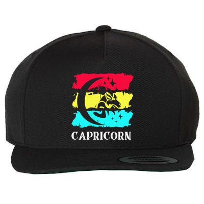 Capricorn Symbol Astrology Zodiac Sea Goat Star Sign Wool Snapback Cap