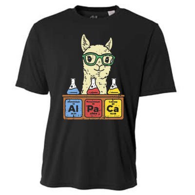 Cool Science Alpaca With Glasses In Front Of Periodic Table Cooling Performance Crew T-Shirt