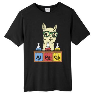 Cool Science Alpaca With Glasses In Front Of Periodic Table Tall Fusion ChromaSoft Performance T-Shirt