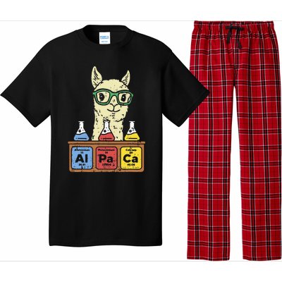 Cool Science Alpaca With Glasses In Front Of Periodic Table Pajama Set