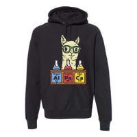 Cool Science Alpaca With Glasses In Front Of Periodic Table Premium Hoodie