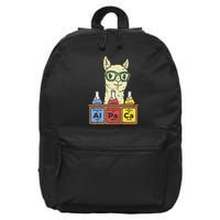 Cool Science Alpaca With Glasses In Front Of Periodic Table 16 in Basic Backpack