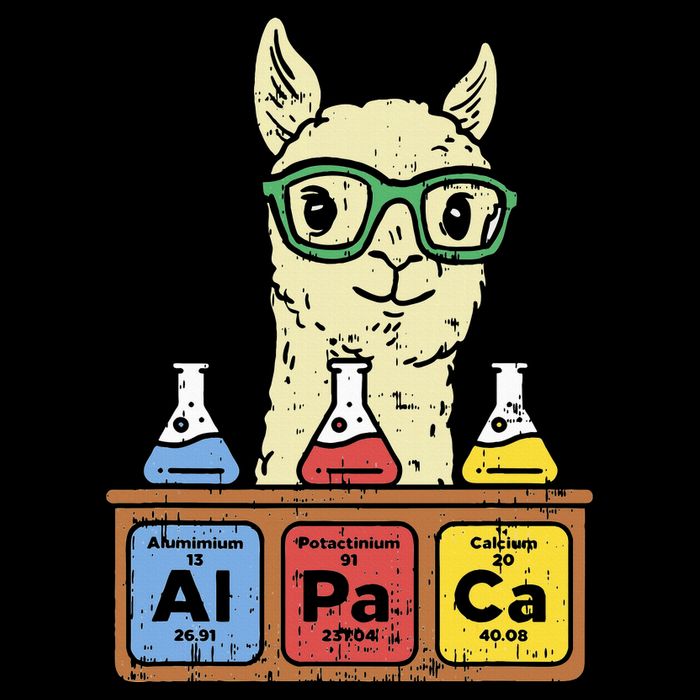 Cool Science Alpaca With Glasses In Front Of Periodic Table 16 in Basic Backpack