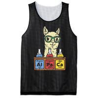 Cool Science Alpaca With Glasses In Front Of Periodic Table Mesh Reversible Basketball Jersey Tank