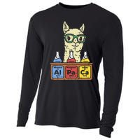 Cool Science Alpaca With Glasses In Front Of Periodic Table Cooling Performance Long Sleeve Crew