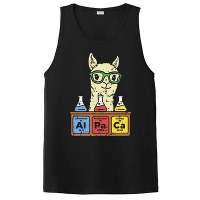 Cool Science Alpaca With Glasses In Front Of Periodic Table PosiCharge Competitor Tank