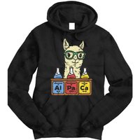 Cool Science Alpaca With Glasses In Front Of Periodic Table Tie Dye Hoodie