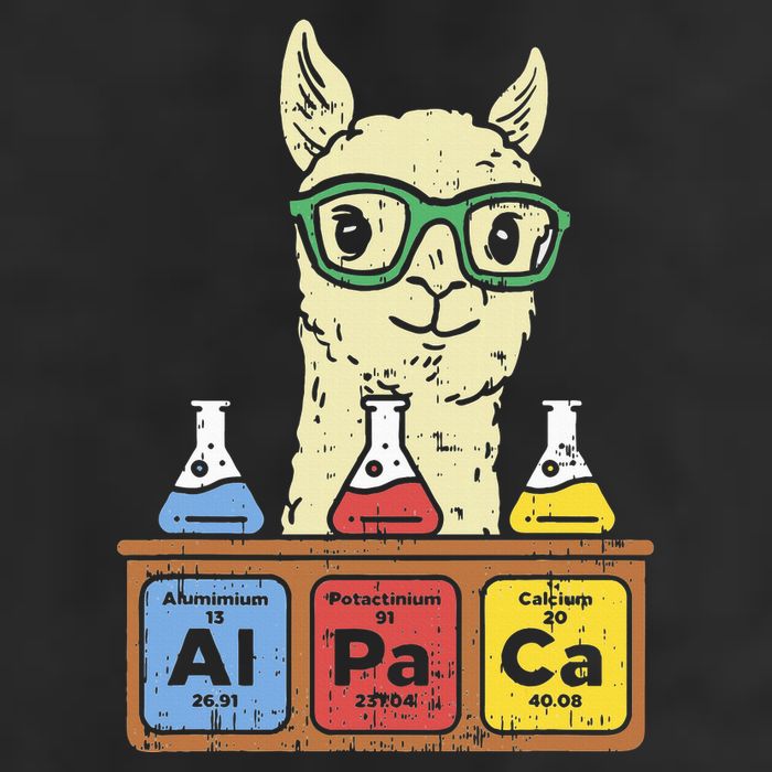 Cool Science Alpaca With Glasses In Front Of Periodic Table Trucker Hat