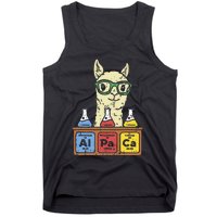 Cool Science Alpaca With Glasses In Front Of Periodic Table Tank Top