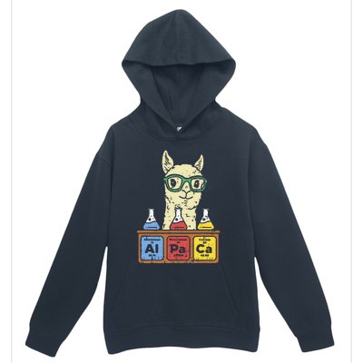 Cool Science Alpaca With Glasses In Front Of Periodic Table Urban Pullover Hoodie