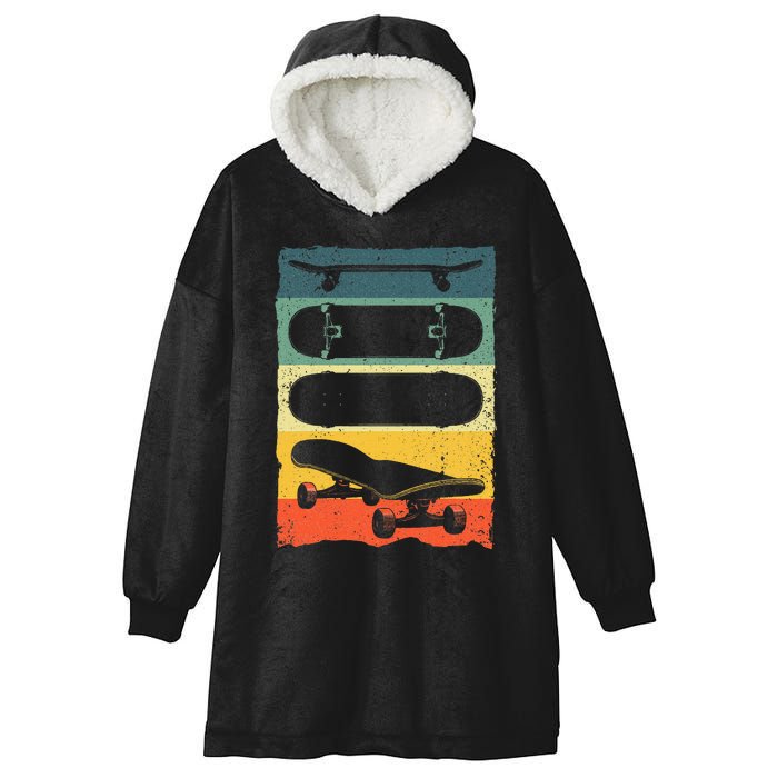 Cool Skateboard Art Skateboarding Skateboarder Hooded Wearable Blanket