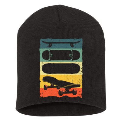 Cool Skateboard Art Skateboarding Skateboarder Short Acrylic Beanie