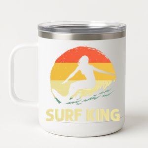 Cool Surfing Art Dad Surf Ocean Beach Lover Surfer Meaningful Gift 12 oz Stainless Steel Tumbler Cup