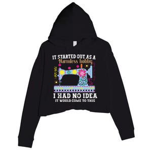 Cool Sewing Art For Women Girl Quilting Pattern Knitting Crop Fleece Hoodie