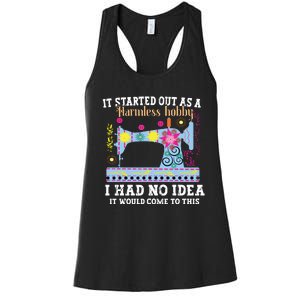 Cool Sewing Art For Women Girl Quilting Pattern Knitting Women's Racerback Tank