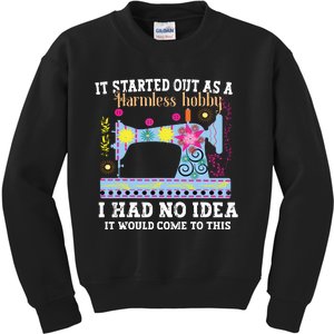 Cool Sewing Art For Women Girl Quilting Pattern Knitting Kids Sweatshirt