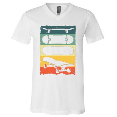 Cool Skateboard Art For Women Skateboarding Skateboarder V-Neck T-Shirt