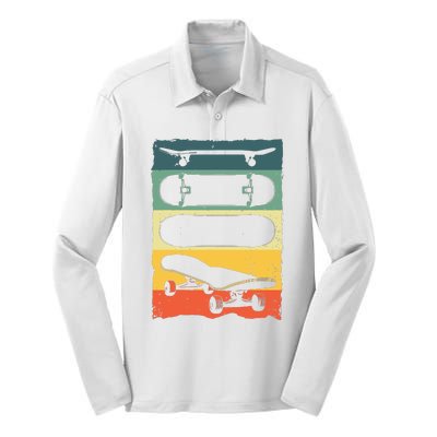 Cool Skateboard Art For Women Skateboarding Skateboarder Silk Touch Performance Long Sleeve Polo