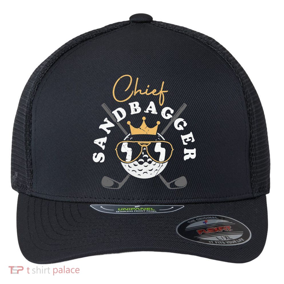 Chief Sandbagger Artwork For A Golf Club Flexfit Unipanel Trucker Cap