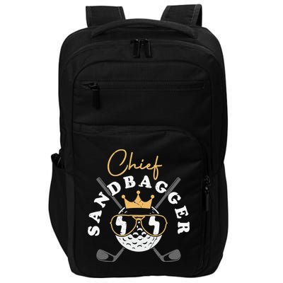 Chief Sandbagger Artwork For A Golf Club Impact Tech Backpack