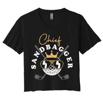 Chief Sandbagger Artwork For A Golf Club Women's Crop Top Tee