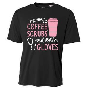 Coffee Scrubs And Rubber Gloves Medical Nurse Doctor Cooling Performance Crew T-Shirt