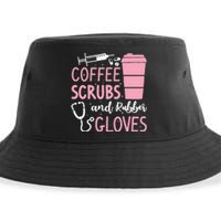 Coffee Scrubs And Rubber Gloves Medical Nurse Doctor Sustainable Bucket Hat