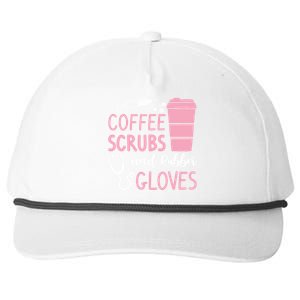 Coffee Scrubs And Rubber Gloves Medical Nurse Doctor Snapback Five-Panel Rope Hat