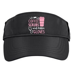 Coffee Scrubs And Rubber Gloves Medical Nurse Doctor Adult Drive Performance Visor