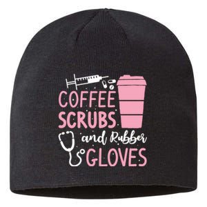 Coffee Scrubs And Rubber Gloves Medical Nurse Doctor Sustainable Beanie