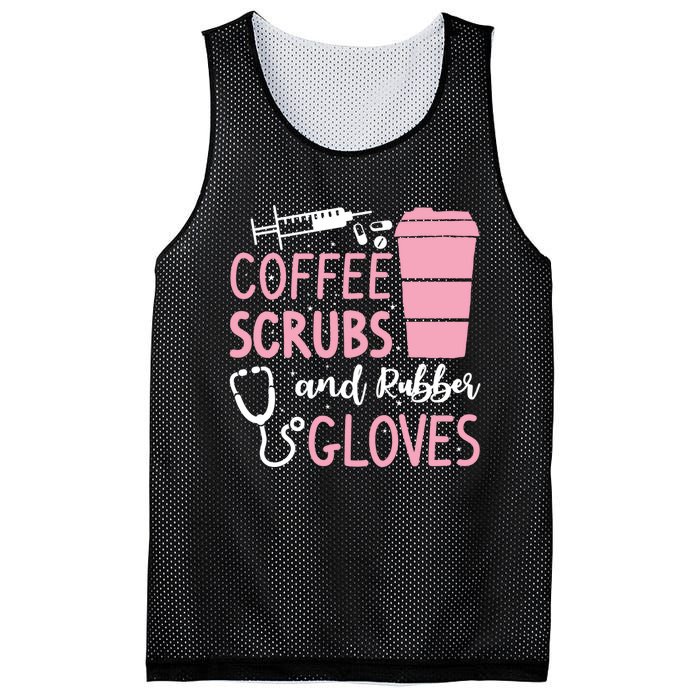 Coffee Scrubs And Rubber Gloves Medical Nurse Doctor Mesh Reversible Basketball Jersey Tank