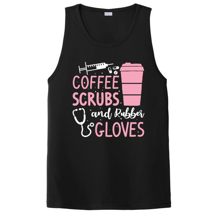 Coffee Scrubs And Rubber Gloves Medical Nurse Doctor PosiCharge Competitor Tank