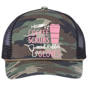 Coffee Scrubs And Rubber Gloves Medical Nurse Doctor Retro Rope Trucker Hat Cap