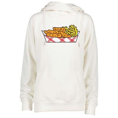 Chicken Strips and Fries Womens Funnel Neck Pullover Hood