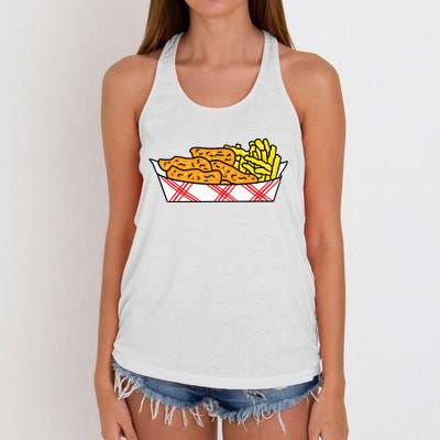 Chicken Strips and Fries Women's Knotted Racerback Tank