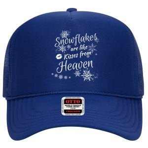 Christmas Snowflakes Are Like From Heaven Christmas Gift High Crown Mesh Back Trucker Hat