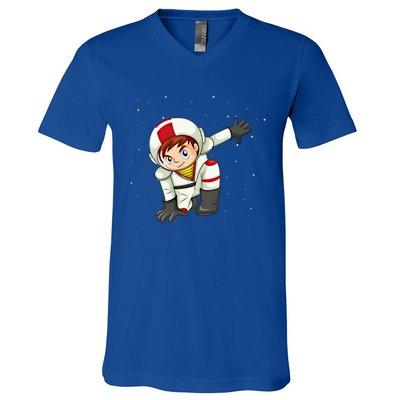 Cool Space Astronaut In Space Anime Cartoon Graphic Gift V-Neck T-Shirt