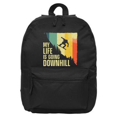 Cool Snowboarding Art Snowboard Snowboarder 16 in Basic Backpack