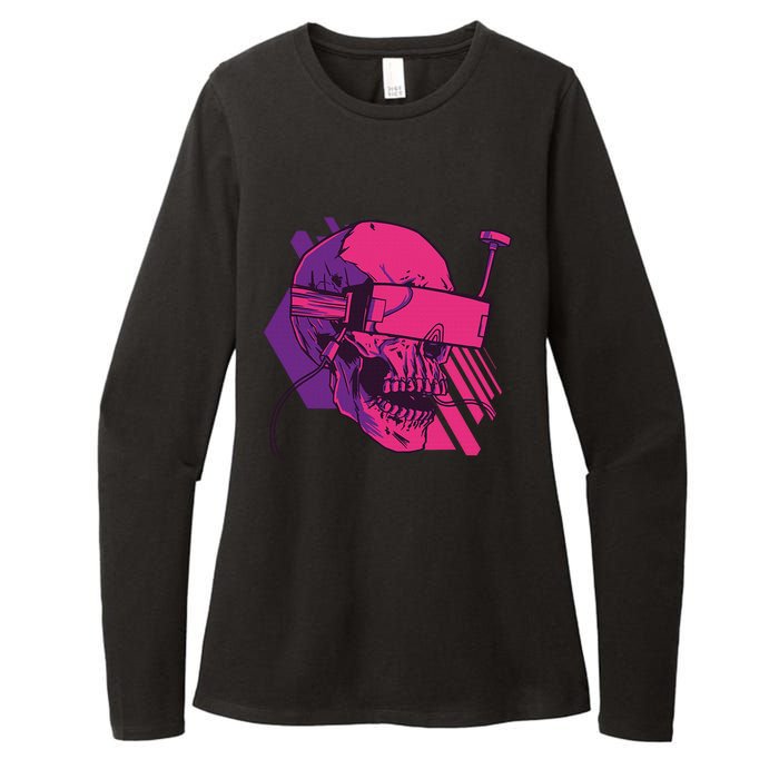 Cyberpunk Skull - A Skull With FPV Goggles Womens CVC Long Sleeve Shirt