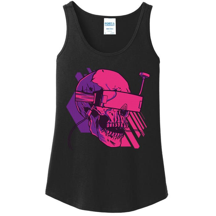 Cyberpunk Skull - A Skull With FPV Goggles Ladies Essential Tank