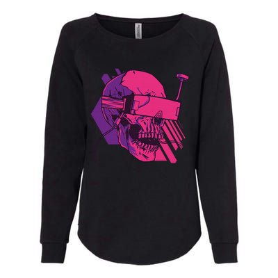 Cyberpunk Skull - A Skull With FPV Goggles Womens California Wash Sweatshirt