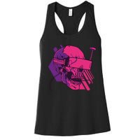 Cyberpunk Skull - A Skull With FPV Goggles Women's Racerback Tank