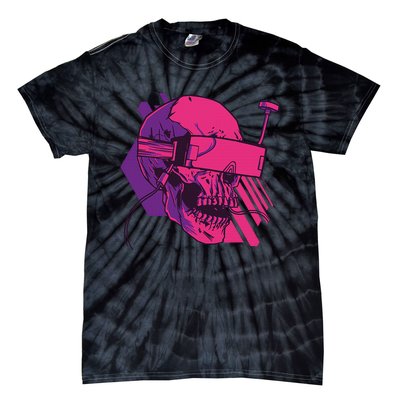 Cyberpunk Skull - A Skull With FPV Goggles Tie-Dye T-Shirt