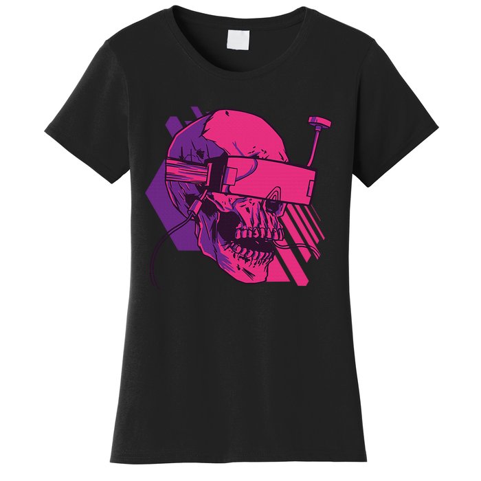 Cyberpunk Skull - A Skull With FPV Goggles Women's T-Shirt