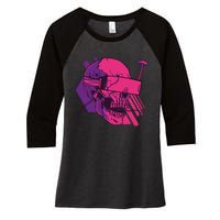 Cyberpunk Skull - A Skull With FPV Goggles Women's Tri-Blend 3/4-Sleeve Raglan Shirt