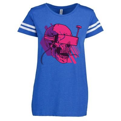 Cyberpunk Skull - A Skull With FPV Goggles Enza Ladies Jersey Football T-Shirt