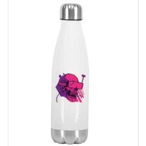 Cyberpunk Skull - A Skull With FPV Goggles Stainless Steel Insulated Water Bottle